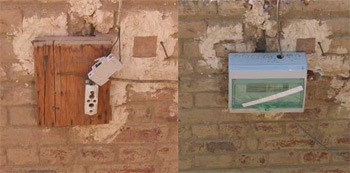 Change of the electrical panel of the facilities, before and after