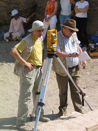 Outside the monument. Mr. Juan Martn Rojo and Mr. Luis Abad, architects of the Project