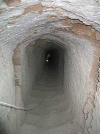 Descent stairs to Chamber A, before its cleaning